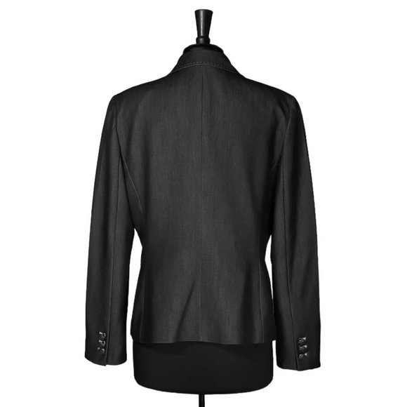 Kasper Women's Blazer Gray Two Button Stretch Lined Career Work Suit Jacket 12 - Picture 2 of 9